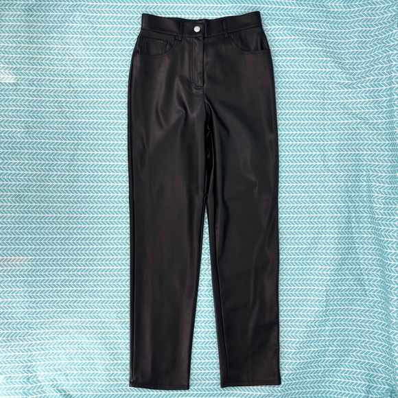 French Connection NWT Etta Black Vegan High Rise Straight Leg Trousers, 2 - Picture 3 of 15
